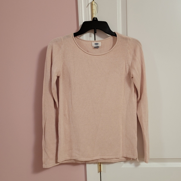 Old Navy Sweaters - Womens Old Navy Light Pink Long Sleeve Knit Sweater Top- S- Fall, Cozy, Casual